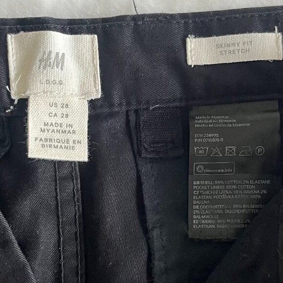 H&M L.O.G.G. Brand Skinny Fit Stretch Chinos/ Khakis Men's Size W28 x 30L - Picture 3 of 6